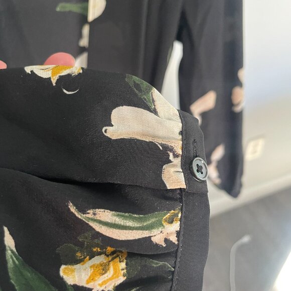 Wilfred Silk Floral Wrap Dress Size M - Picture 5 of 6